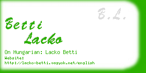 betti lacko business card